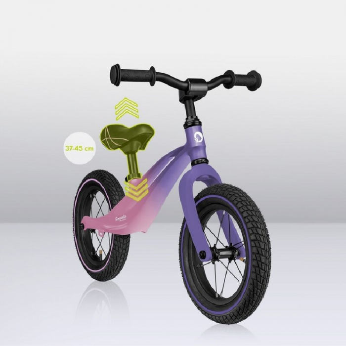 Bicicleta fara pedale, Lionelo, Bart Air, Usoara, Cu roti gonflabile, Cu cadru din magneziu, Cu ghidon si sa reglabile, Greutate 3.8 Kg, 12 inch, Conform cu standardul european de securitate EN71, Pin [20]