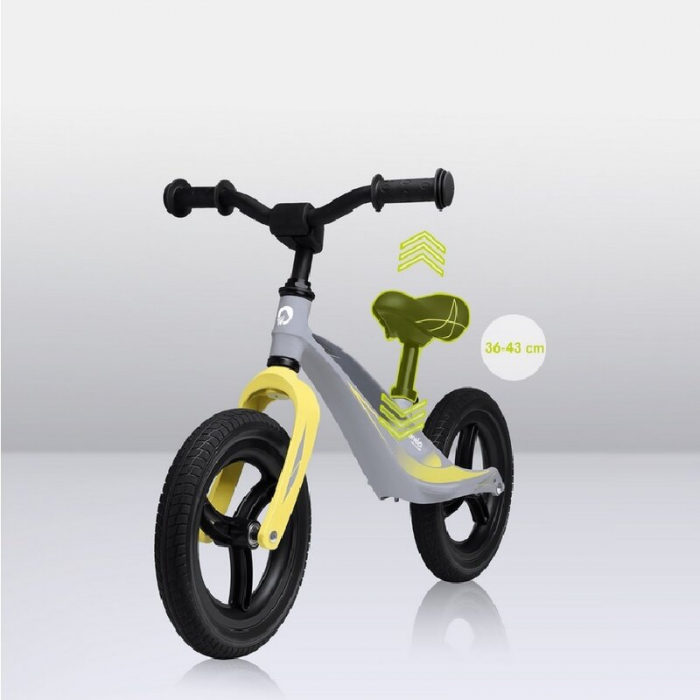 Bicicleta fara pedale, Lionelo, Bart Tour, Usoara, Cu cadru din magneziu, Cu ghidon si sa reglabile, Greutate 3.8 Kg, 12 inch, Conform cu standardul european de securitate EN71, Grey Stone [18]