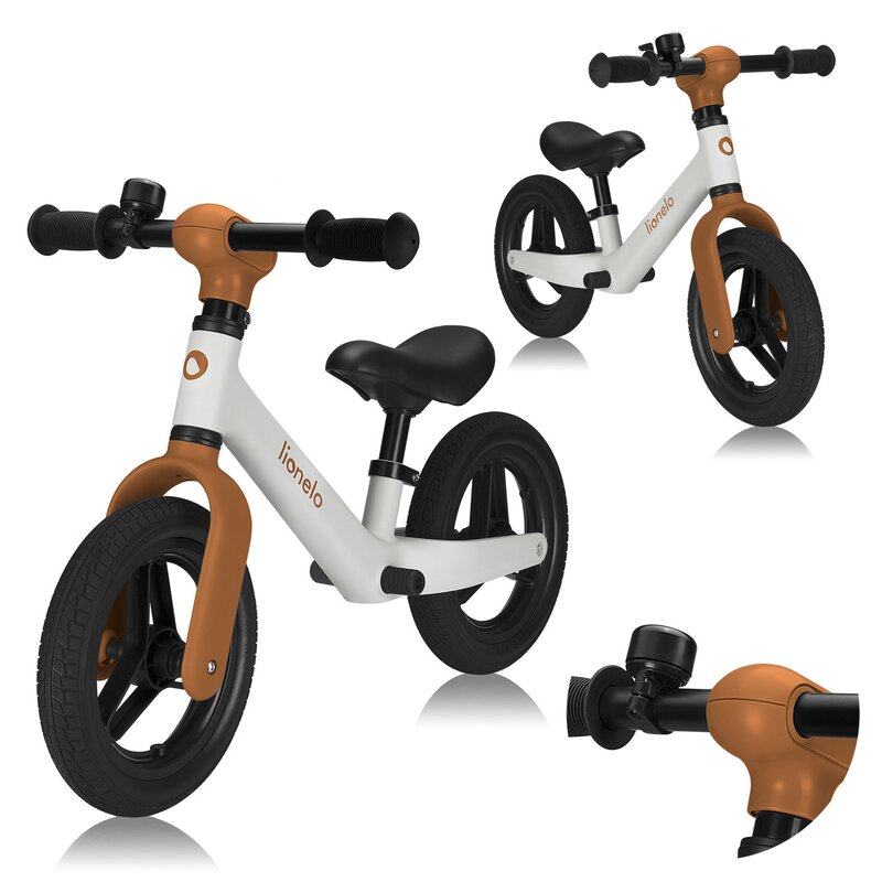 Bicicleta fara pedale, Lionelo, Toni, Cu ghidon si sa reglabile, Ultra usoara, 2.8 Kg, 18 luni+, Sustine 30 kg, Conform cu standardul EN71-1/2/3, Certificata TUV SUD, Bej [12]