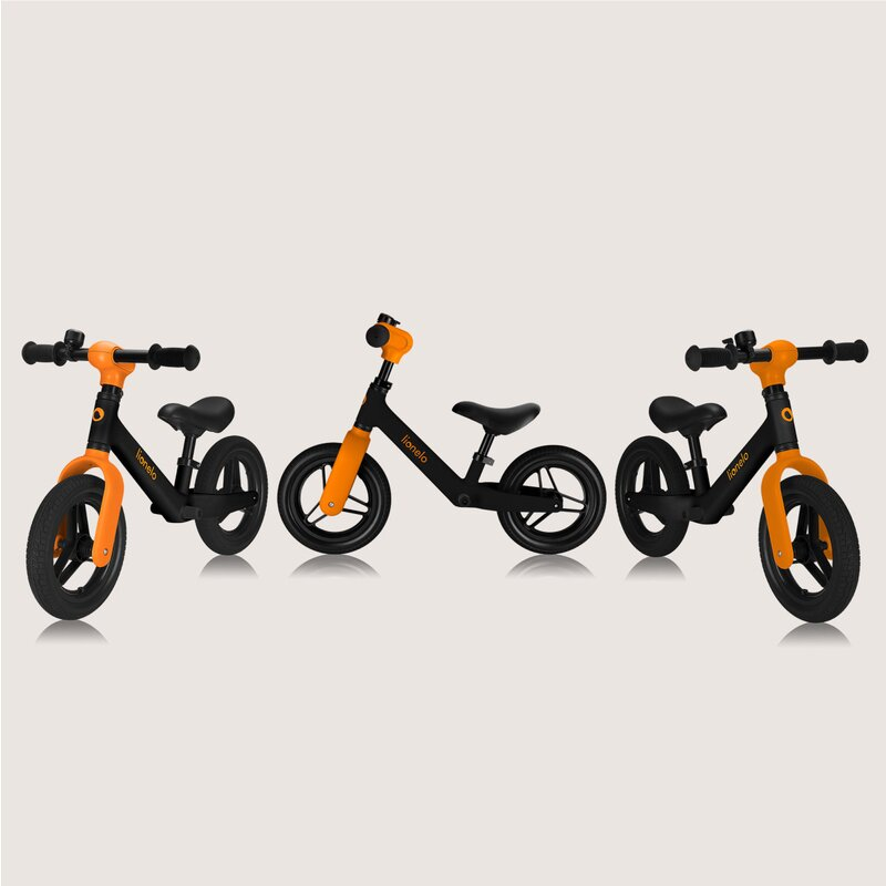 Bicicleta fara pedale, Lionelo, Toni, Cu ghidon si sa reglabile, Ultra usoara, 2.8 Kg, 18 luni+, Sustine 30 kg, Conform cu standardul EN71-1/2/3, Certificata TUV SUD, Portocaliu [18]