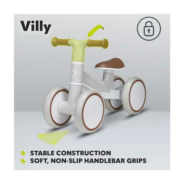 Bicicleta fara pedale, Lionelo, Villy, Cu 4 roti, Din spuma EVA si TPR, Stabila, Manere moi, antiderapante, 12- 36 luni, Sustine pana la 30 kg, Certificata EN 71-1:2014, EN 71-2:2011, EN 71-3:2019, Be [13]