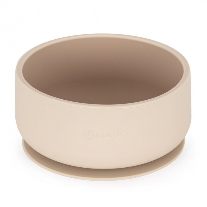 Bol, Petite&Mars, Take&Match, Cu ventuza, Silicon, Fara BPA, 450 ml, 6 luni+, Bej [1]