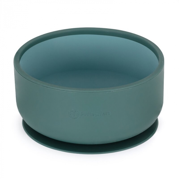 Bol, Petite&Mars, Take&Match, Cu ventuza, Silicon, Fara BPA, 450 ml, 6 luni+, Verde [1]