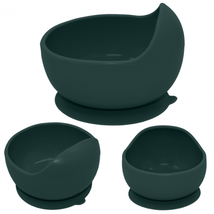 Bol, Petite&Mars, Take&Match, Din silicon, Cu ventuza, Fara BPA, 6 luni+, 350 ml, Verde Inchis [3]