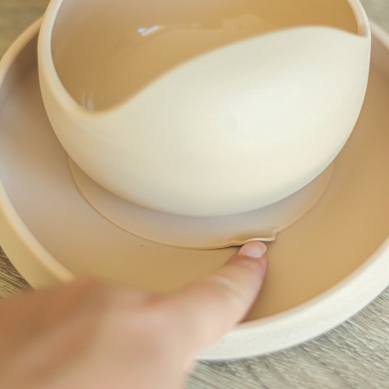 Bol, Petite&Mars, Take&Match, Din silicon, Cu ventuza, Fara BPA, Adecvat pentru masina de spalat vase si microunde, Nu absoarbe mirosuri, 6 luni+, 360 ml, Velvet Latte, Maro pudrat [5]