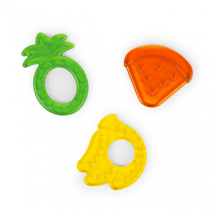 Bright Starts - Set 3 Jucarii de Dentitie Texturate Juicy Chews - Pepene, Ananas, Banana [1]