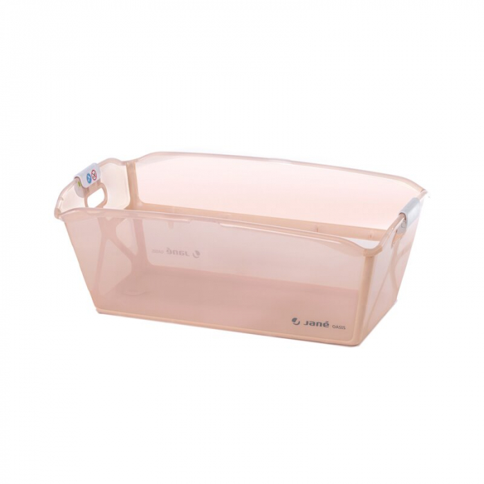 Cadita de baie cu pliere ultra-compacta, Jane, Oasis, Cu doua manere, 68 x 42 x 26 cm, Conform cu standardul european de siguranta EN 17072:2018, Pale [1]