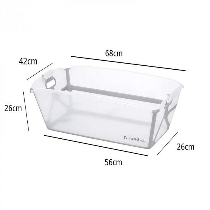 Cadita de baie cu pliere ultra-compacta, Jane, Oasis, Cu doua manere, 68 x 42 x 26 cm, Conform cu standardul european de siguranta EN 17072:2018, White [13]