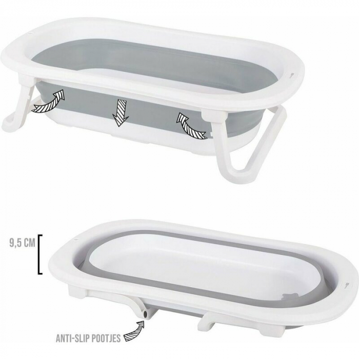 Cadita pliabila, FreeON, Cu dop cu indicator de temperatura, Conform cu standardul european de securitate EN 17072:2018, 78x49x21 cm, Grey [4]