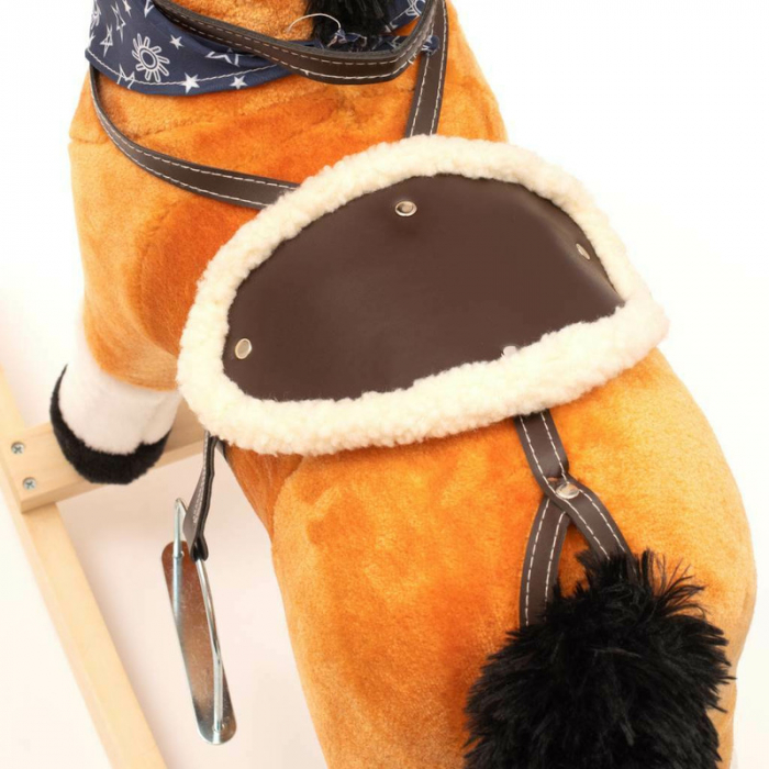 Calut balansoar din plus, Baby Mix, Cu efecte de miscare a gurii si a cozii, Cu melodie de cowboy si efect de galop, Maro Deschis [10]