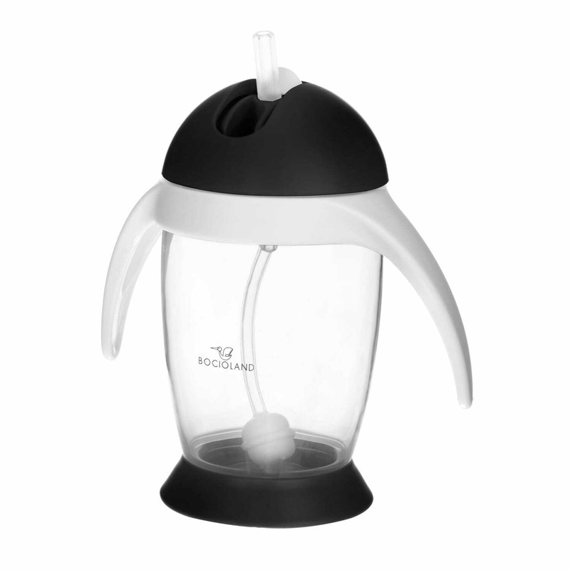 Cana de apa, Bocioland, Cu pai si manere, 300 ml, 6 luni+, Black [1]