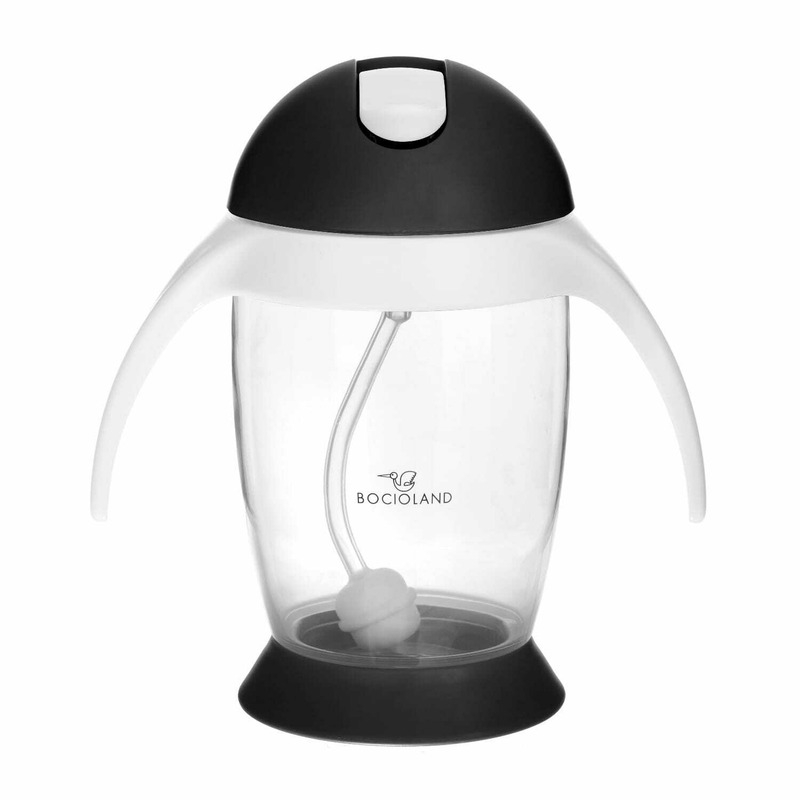 Cana de apa, Bocioland, Cu pai si manere, 300 ml, 6 luni+, Black [2]