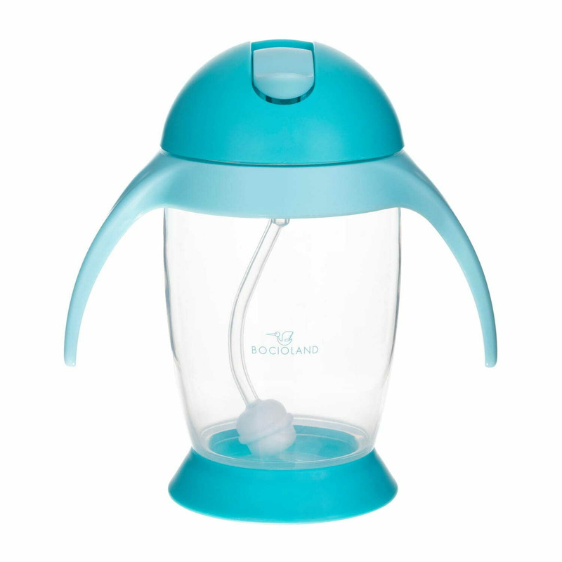 Cana de apa, Bocioland, Cu pai si manere, 300 ml, 6 luni+, Blue [2]