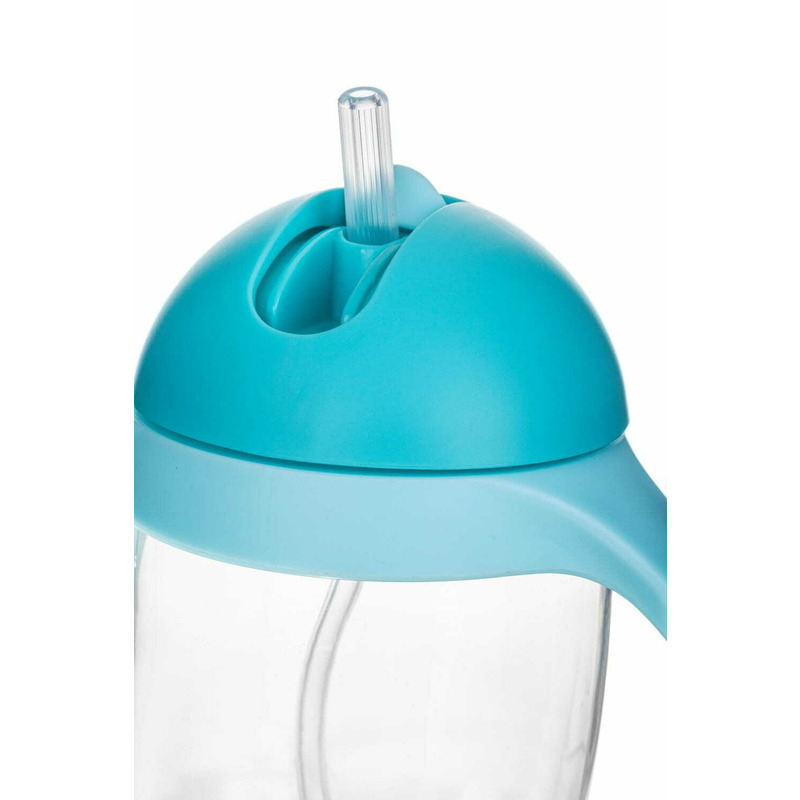 Cana de apa, Bocioland, Cu pai si manere, 300 ml, 6 luni+, Blue [3]