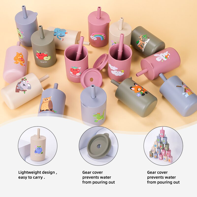 Cana din silicon, Bocioland, Cu pai, 150 ml, Fara BPA, 6 luni+, Ballon [3]