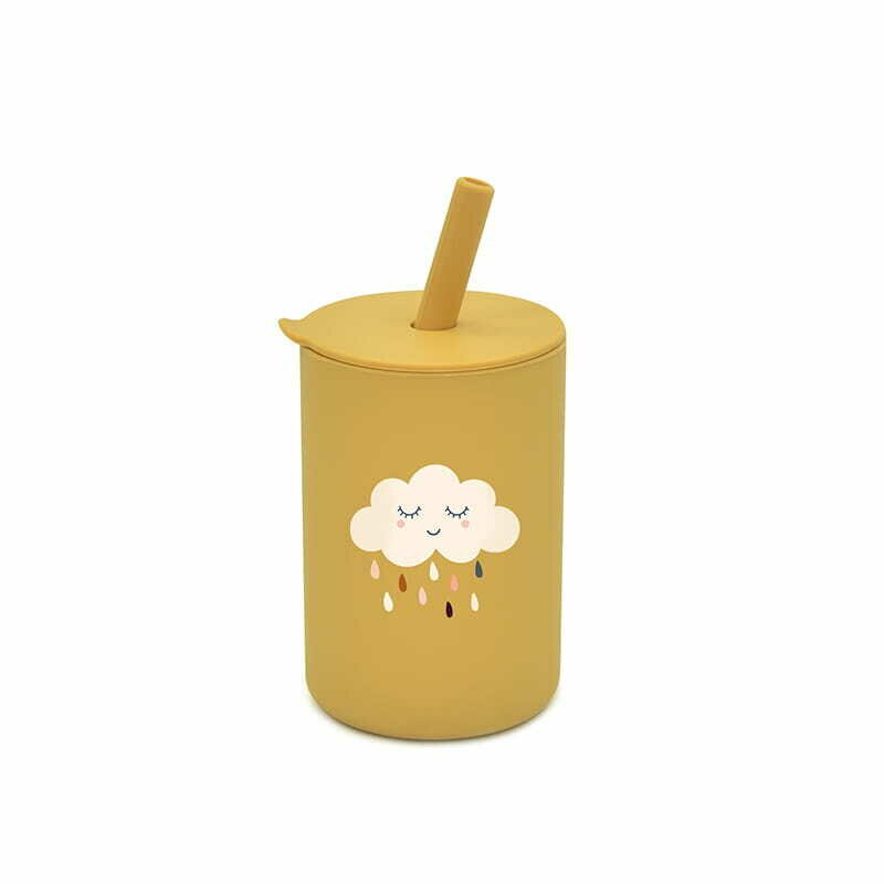 Cana din silicon, Bocioland, Cu pai, 150 ml, Fara BPA, 6 luni+, Cloud [1]