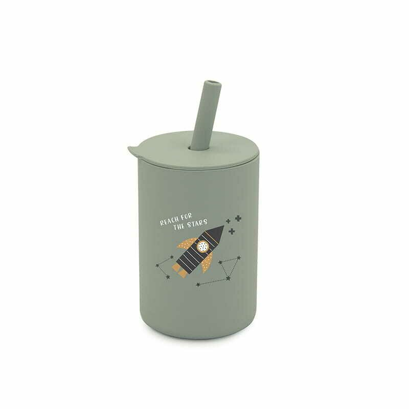 Cana din silicon, Bocioland, Cu pai, 150 ml, Fara BPA, 6 luni+, Rocket [1]