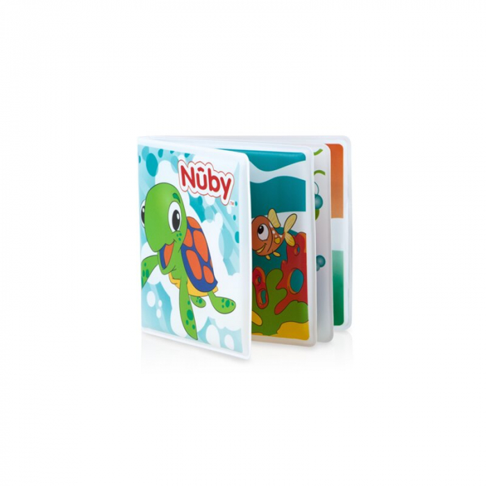 Carticica de colorat, Nuby, Pentru baita, Cu animale, 13x13x3 cm, 4 luni+, Multicolor [1]