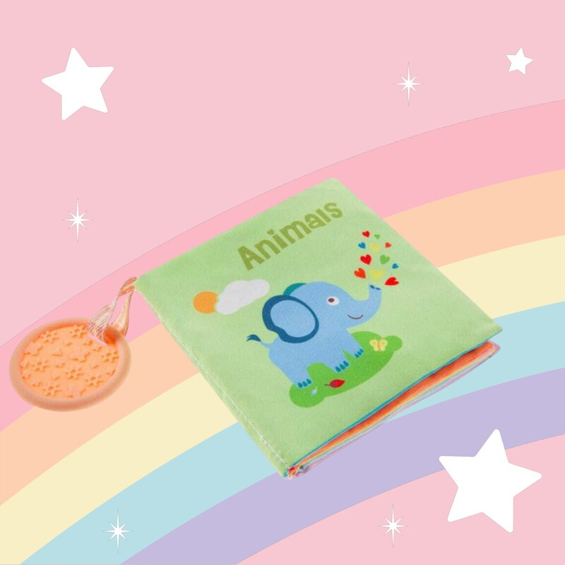 Carticica senzoriala, Bocioland, Cu 10 pagini in culori contrastante, Fosneste cand este atinsa, Din material moale, 0 luni+, Animals [2]
