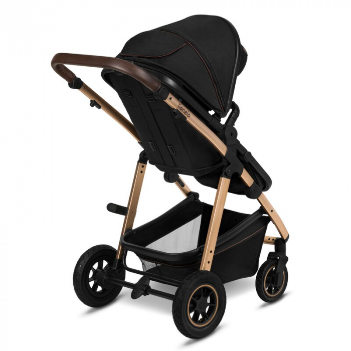Carucior 2 in 1, Lionelo, Amber, Cadru aluminiu, Cu landou intarit si salteluta moale, Reversibil, Maner ajustabil, Huse pentru picioare, ploaie, Plasa de tantari, Geanta parinti, Pana la 22 kg, EN188 [11]
