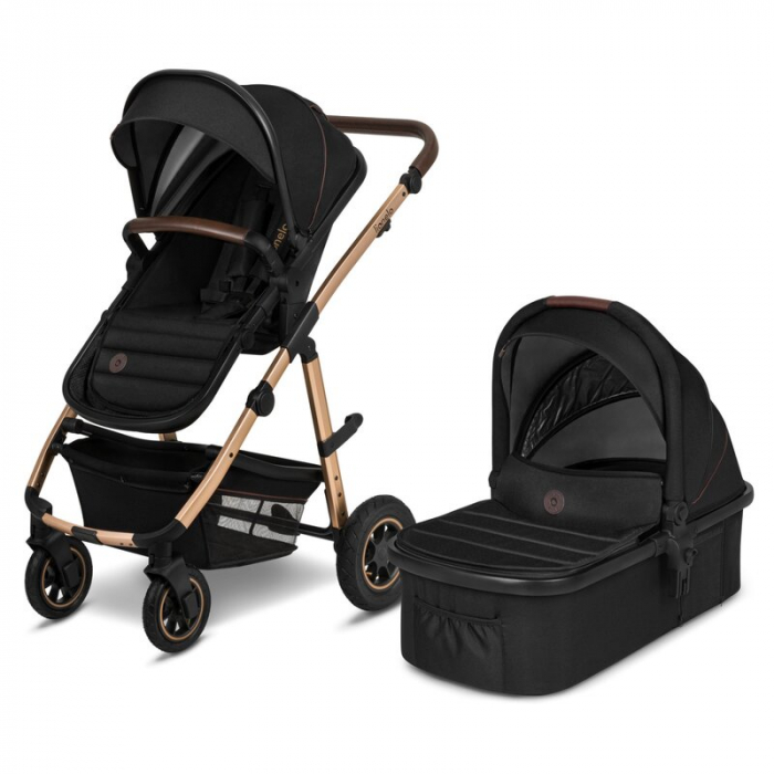Carucior 2 in 1, Lionelo, Amber, Cadru aluminiu, Cu landou intarit si salteluta moale, Reversibil, Maner ajustabil, Huse pentru picioare, ploaie, Plasa de tantari, Geanta parinti, Pana la 22 kg, EN188 [2]