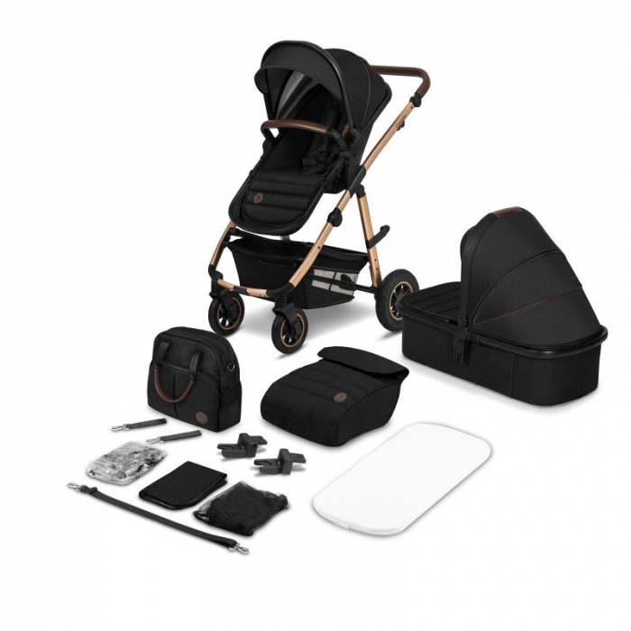 Carucior 2 in 1, Lionelo, Amber, Cadru aluminiu, Cu landou intarit si salteluta moale, Reversibil, Maner ajustabil, Huse pentru picioare, ploaie, Plasa de tantari, Geanta parinti, Pana la 22 kg, EN188 [3]