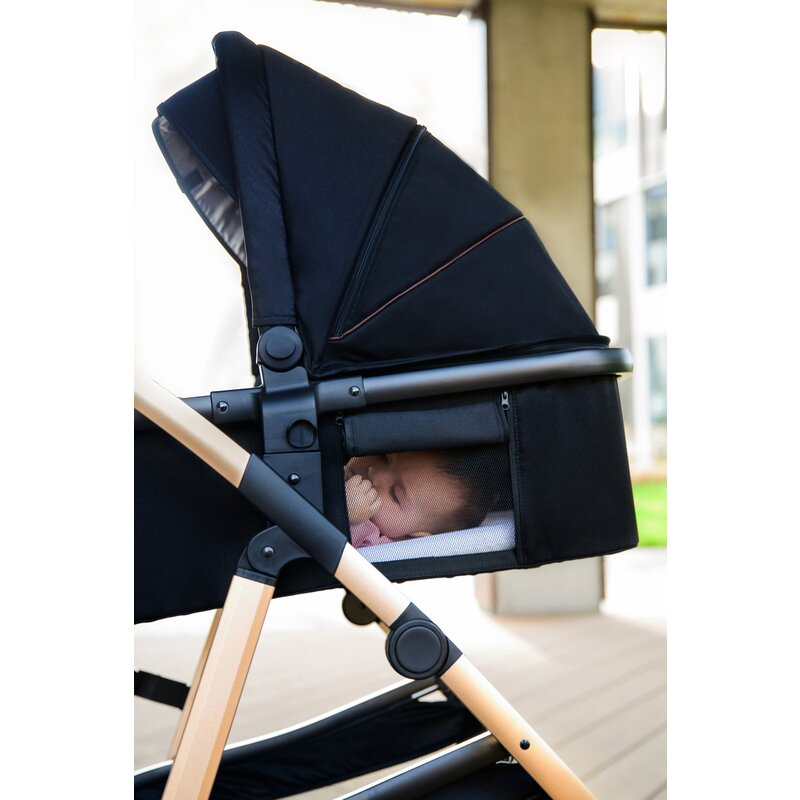 Carucior 2 in 1, Lionelo, Amber, Cadru aluminiu, Cu landou intarit si salteluta moale, Reversibil, Maner ajustabil, Huse pentru picioare, ploaie, Plasa de tantari, Geanta parinti, Pana la 22 kg, EN188 [41]