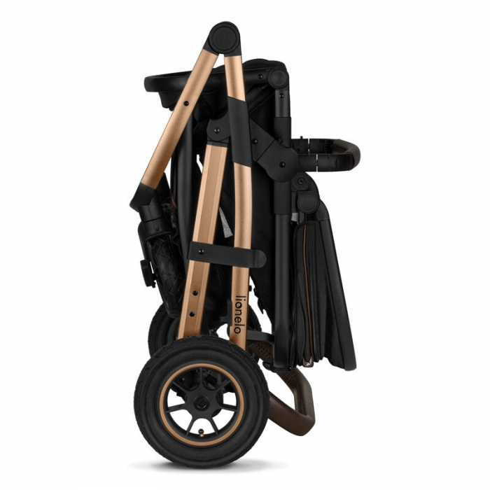 Carucior 2 in 1, Lionelo, Amber, Cadru aluminiu, Cu landou intarit si salteluta moale, Reversibil, Maner ajustabil, Huse pentru picioare, ploaie, Plasa de tantari, Geanta parinti, Pana la 22 kg, EN188 [28]