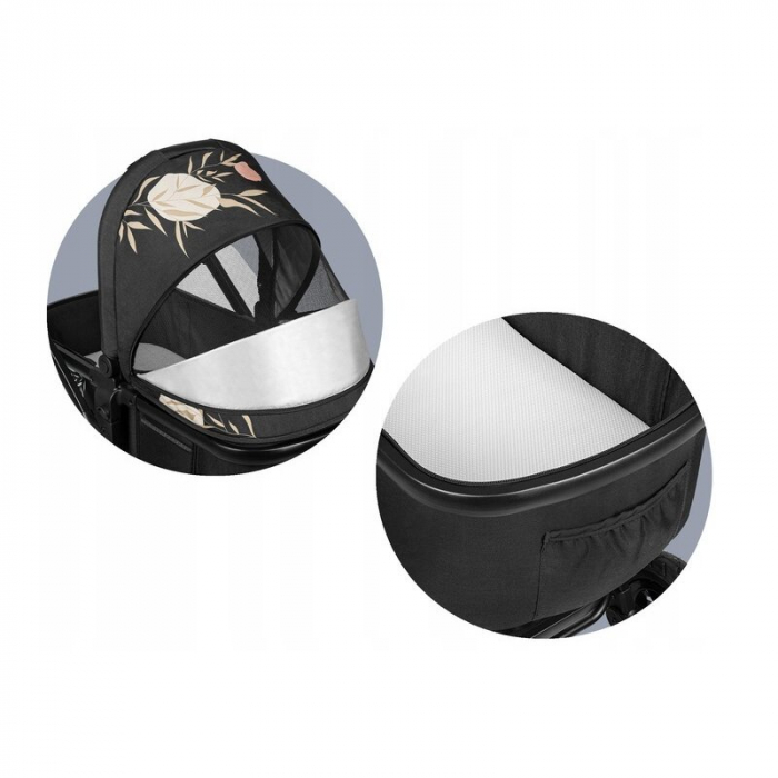Carucior 2 in 1, Lionelo, Amber, Editie limitata Lovin\', Cadru aluminiu, Cu landou intarit si salteluta moale, Reversibil, Maner ajustabil, Huse pentru picioare, ploaie, Plasa de tantari, Geanta pari [38]