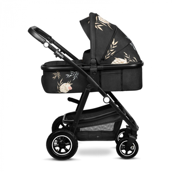 Carucior 2 in 1, Lionelo, Amber, Editie limitata Lovin\', Cadru aluminiu, Cu landou intarit si salteluta moale, Reversibil, Maner ajustabil, Huse pentru picioare, ploaie, Plasa de tantari, Geanta pari [19]