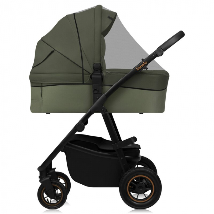 Carucior 2 in 1, Lionelo, Amber Plus, Cadru aluminiu, Cu landou intarit si salteluta moale, Reversibil, Maner ajustabil, Cu accesorii, Cu ventilatie panoramica 3D, Pana la 22 kg, EN1888-1, EN1888-2, E [23]