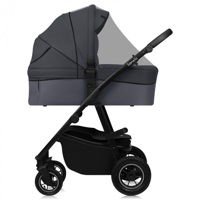 Carucior 2 in 1, Lionelo, Amber Plus, Cadru aluminiu, Cu landou intarit si salteluta moale, Reversibil, Maner ajustabil, Cu accesorii, Cu ventilatie panoramica 3D, Pana la 22 kg, EN1888-1, EN1888-2, E [23]