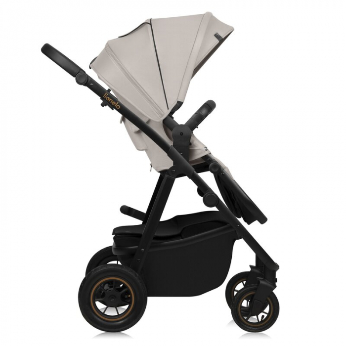 Carucior 2 in 1, Lionelo, Amber Plus, Cadru aluminiu, Cu landou intarit si salteluta moale, Reversibil, Maner ajustabil, Cu accesorii, Cu ventilatie panoramica 3D, Pana la 22 kg, EN1888-1, EN1888-2, E [16]
