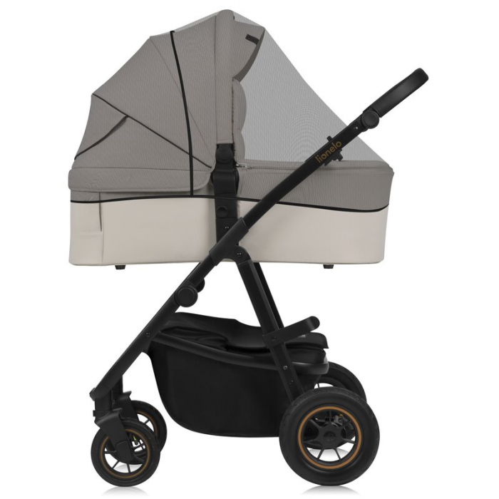 Carucior 2 in 1, Lionelo, Amber Plus, Cadru aluminiu, Cu landou intarit si salteluta moale, Reversibil, Maner ajustabil, Cu accesorii, Cu ventilatie panoramica 3D, Pana la 22 kg, EN1888-1, EN1888-2, E [23]