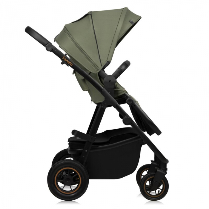 Carucior 2 in 1, Lionelo, Amber Plus, Cadru aluminiu, Cu landou intarit si salteluta moale, Reversibil, Maner ajustabil, Cu accesorii, Cu ventilatie panoramica 3D, Pana la 22 kg, EN1888-1, EN1888-2, E [16]