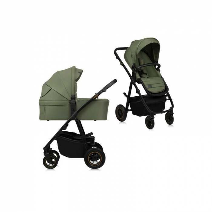 Carucior 2 in 1, Lionelo, Amber Plus, Cadru aluminiu, Cu landou intarit si salteluta moale, Reversibil, Maner ajustabil, Cu accesorii, Cu ventilatie panoramica 3D, Pana la 22 kg, EN1888-1, EN1888-2, E [1]