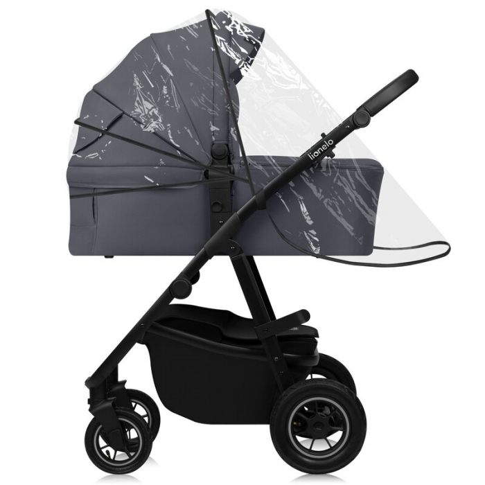 Carucior 2 in 1, Lionelo, Amber Plus, Cadru aluminiu, Cu landou intarit si salteluta moale, Reversibil, Maner ajustabil, Cu accesorii, Cu ventilatie panoramica 3D, Pana la 22 kg, EN1888-1, EN1888-2, E [24]