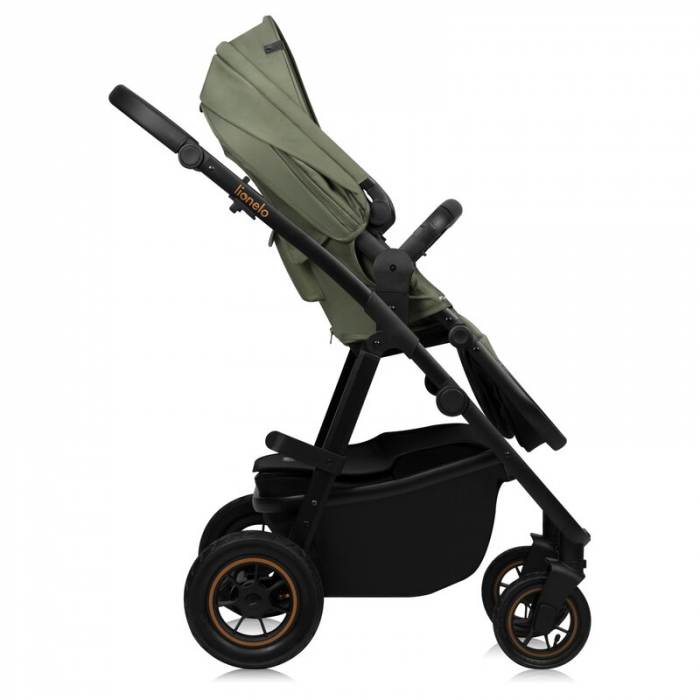 Carucior 2 in 1, Lionelo, Amber Plus, Cadru aluminiu, Cu landou intarit si salteluta moale, Reversibil, Maner ajustabil, Cu accesorii, Cu ventilatie panoramica 3D, Pana la 22 kg, EN1888-1, EN1888-2, E [28]