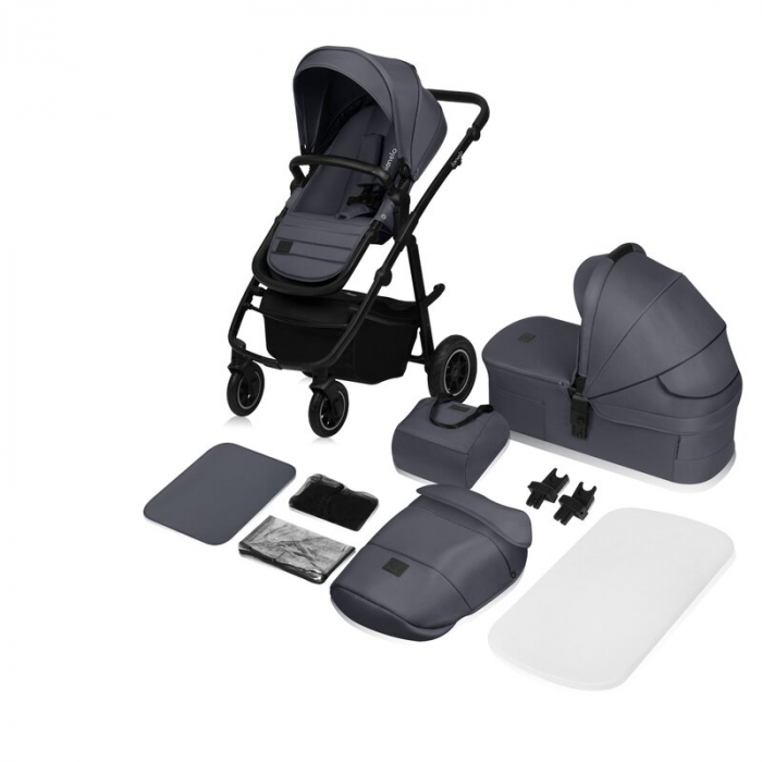 Carucior 2 in 1, Lionelo, Amber Plus, Cadru aluminiu, Cu landou intarit si salteluta moale, Reversibil, Maner ajustabil, Cu accesorii, Cu ventilatie panoramica 3D, Pana la 22 kg, EN1888-1, EN1888-2, E [3]