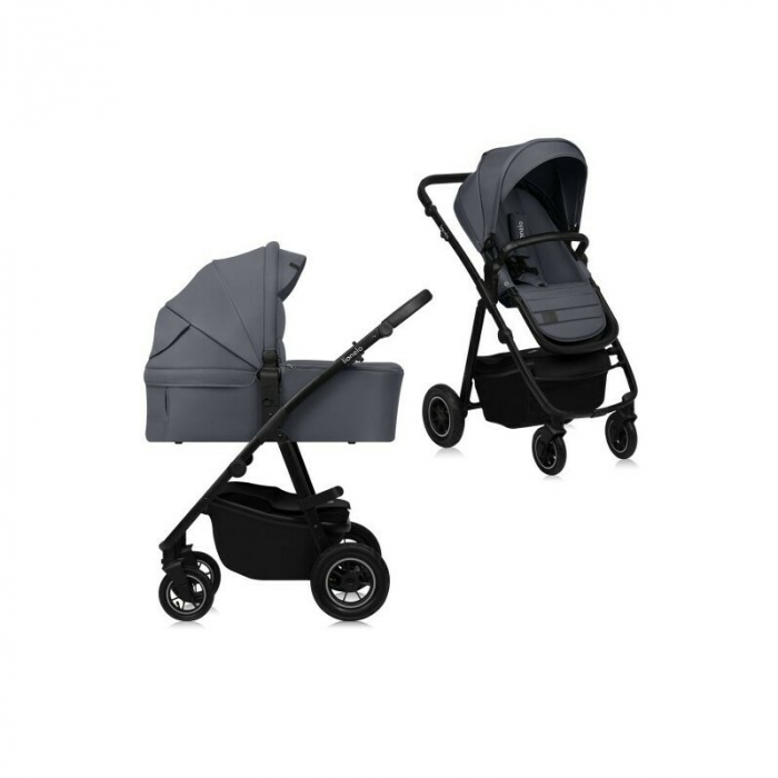 Carucior 2 in 1, Lionelo, Amber Plus, Cadru aluminiu, Cu landou intarit si salteluta moale, Reversibil, Maner ajustabil, Cu accesorii, Cu ventilatie panoramica 3D, Pana la 22 kg, EN1888-1, EN1888-2, E [1]
