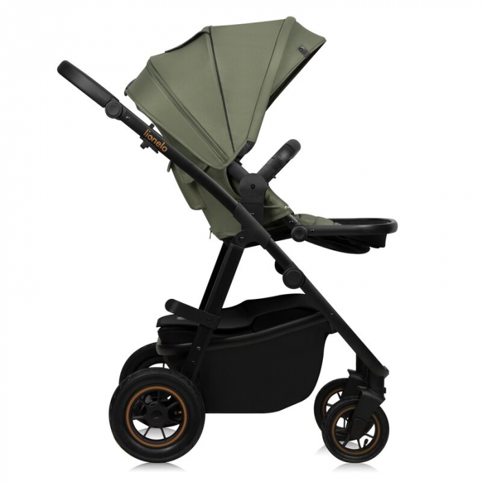 Carucior 2 in 1, Lionelo, Amber Plus, Cadru aluminiu, Cu landou intarit si salteluta moale, Reversibil, Maner ajustabil, Cu accesorii, Cu ventilatie panoramica 3D, Pana la 22 kg, EN1888-1, EN1888-2, E [15]