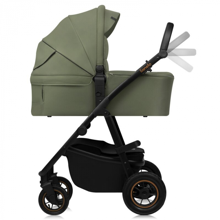 Carucior 2 in 1, Lionelo, Amber Plus, Cadru aluminiu, Cu landou intarit si salteluta moale, Reversibil, Maner ajustabil, Cu accesorii, Cu ventilatie panoramica 3D, Pana la 22 kg, EN1888-1, EN1888-2, E [22]