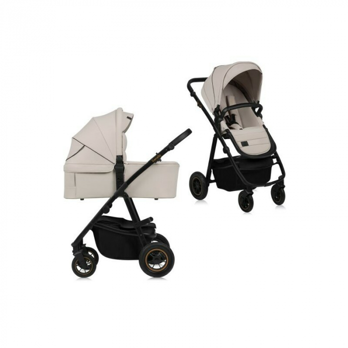 Carucior 2 in 1, Lionelo, Amber Plus, Cadru aluminiu, Cu landou intarit si salteluta moale, Reversibil, Maner ajustabil, Cu accesorii, Cu ventilatie panoramica 3D, Pana la 22 kg, EN1888-1, EN1888-2, E [1]