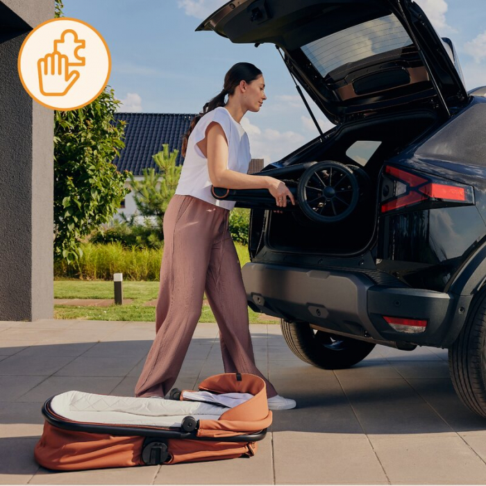 Carucior 2 in 1, Lionelo, Layla, Pana la 22 kg, Cadru aluminiu, Cu landou intarit si salteluta din spuma AirDots, Reversibil, Cu ventilatie 3D, Cu accesorii, EN1888-1, EN1888-2, EN1466, Negru [41]