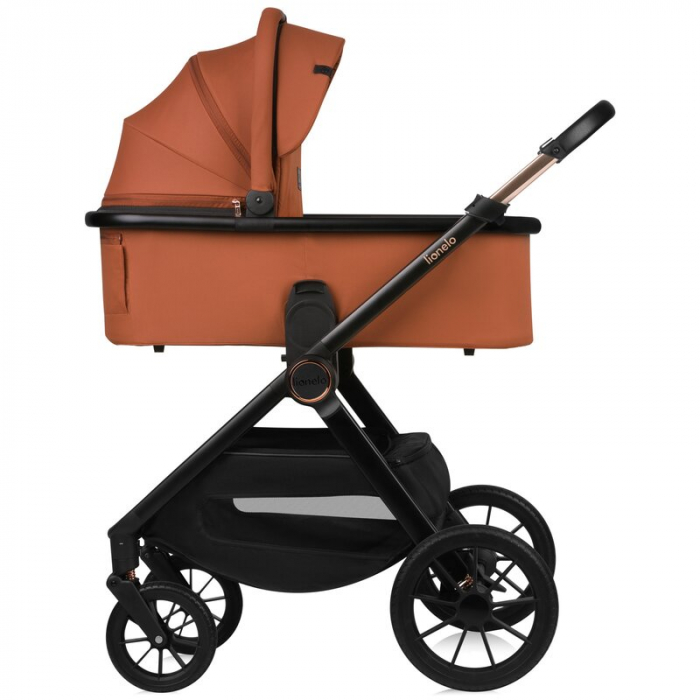 Carucior 2 in 1, Lionelo, Layla, Pana la 22 kg, Cadru aluminiu, Cu landou intarit si salteluta din spuma AirDots, Reversibil, Cu ventilatie 3D, Cu accesorii, EN1888-1, EN1888-2, EN1466, Maro [15]