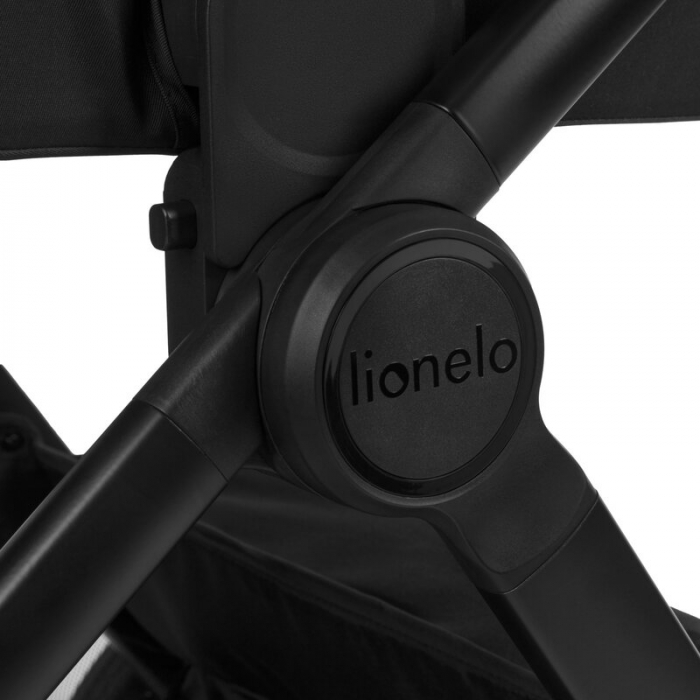 Carucior 2 in 1, Lionelo, Layla, Pana la 22 kg, Cadru aluminiu, Cu landou intarit si salteluta din spuma AirDots, Reversibil, Cu ventilatie 3D, Cu accesorii, EN1888-1, EN1888-2, EN1466, Negru [35]