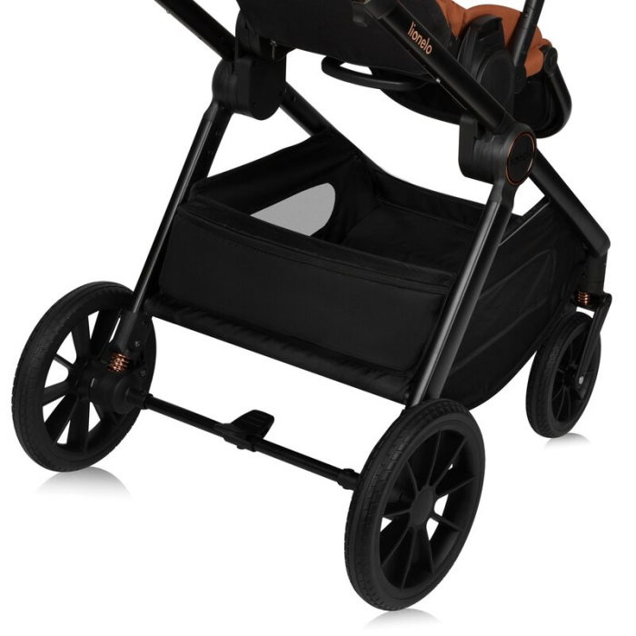Carucior 2 in 1, Lionelo, Layla, Pana la 22 kg, Cadru aluminiu, Cu landou intarit si salteluta din spuma AirDots, Reversibil, Cu ventilatie 3D, Cu accesorii, EN1888-1, EN1888-2, EN1466, Maro [24]