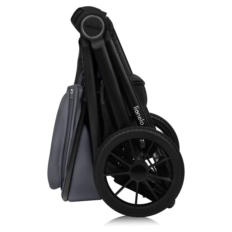 Carucior 2 in 1, Lionelo, Layla, Pana la 22 kg, Cadru aluminiu, Cu landou intarit si salteluta din spuma AirDots, Reversibil, Cu ventilatie 3D, Cu accesorii, EN1888-1, EN1888-2, EN1466, Gri [9]