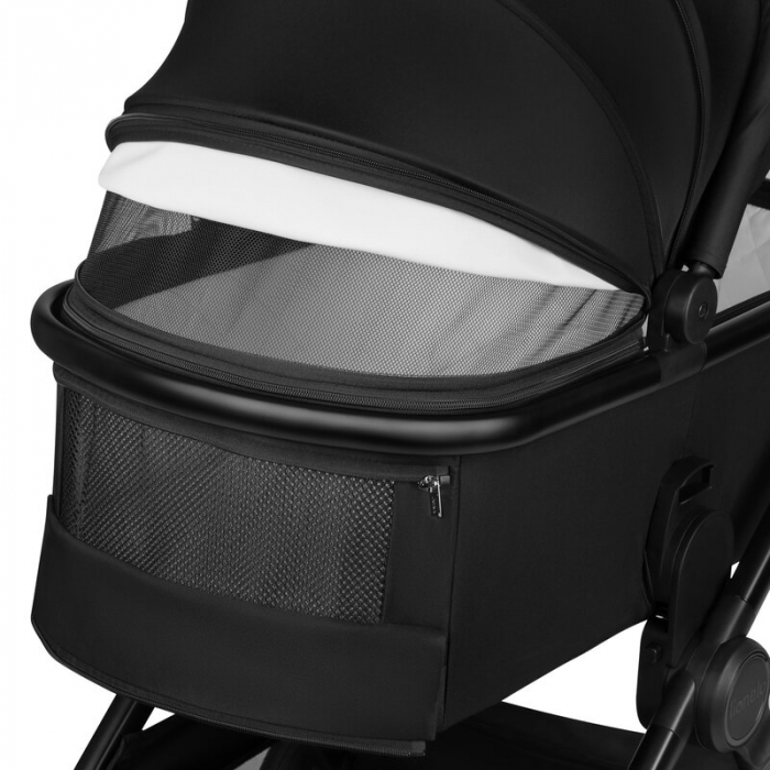 Carucior 2 in 1, Lionelo, Layla, Pana la 22 kg, Cadru aluminiu, Cu landou intarit si salteluta din spuma AirDots, Reversibil, Cu ventilatie 3D, Cu accesorii, EN1888-1, EN1888-2, EN1466, Negru [21]