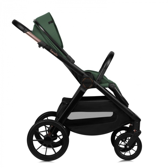 Carucior 2 in 1, Lionelo, Layla, Pana la 22 kg, Cadru aluminiu, Cu landou intarit si salteluta din spuma AirDots, Reversibil, Cu ventilatie 3D, Cu accesorii, EN1888-1, EN1888-2, EN1466, Verde [10]